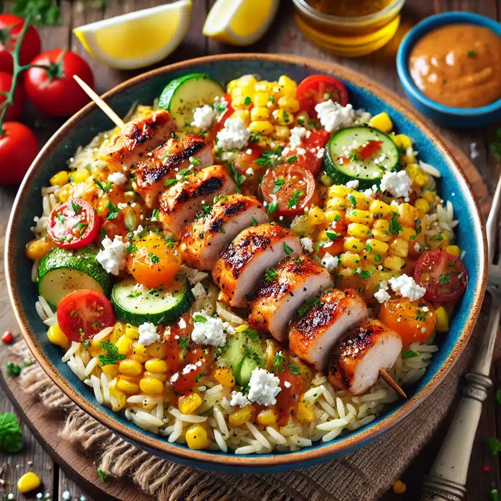 Greek-American BBQ Souvlaki Bowl