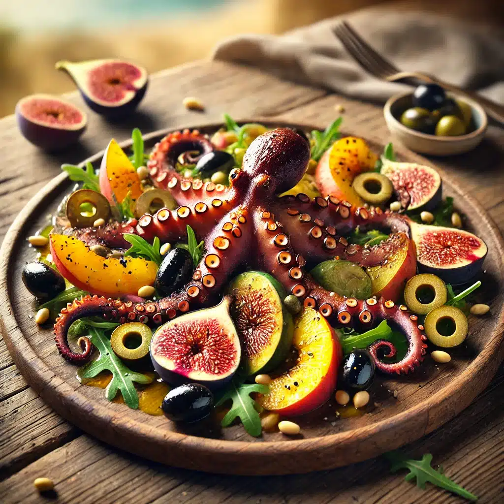 Grilled Octopus and Mediterranean Fruit Salad