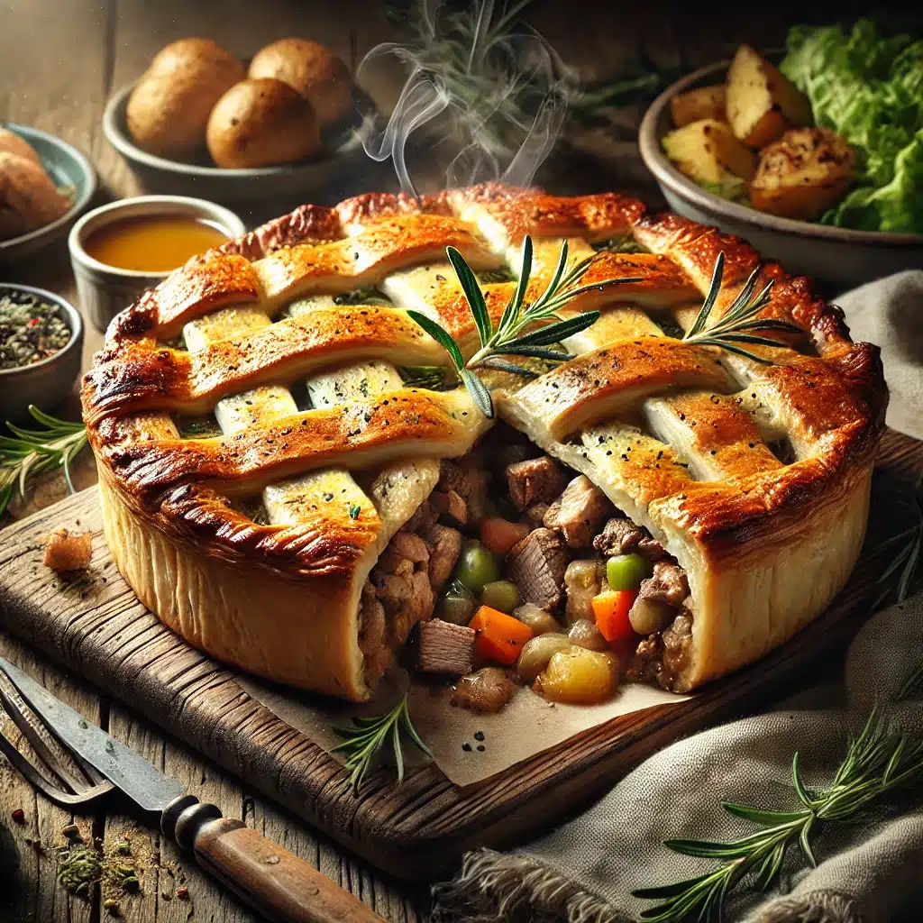 Three-Meat Rustic Pie